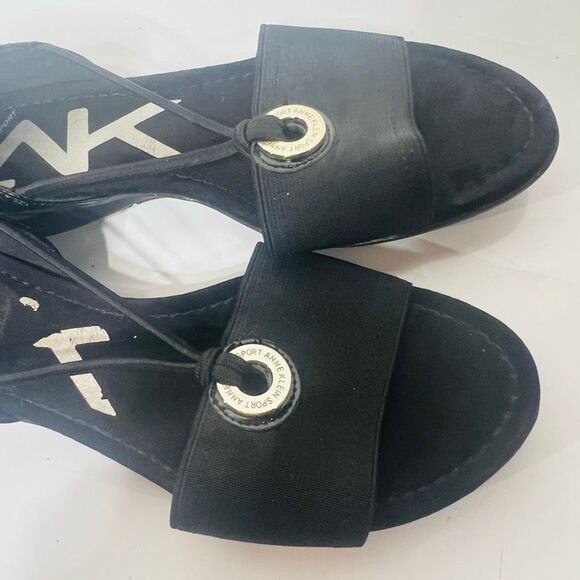 Anne Klein Sport Kameko Wedge Sandal Patent Leather 7M - Picture 6 of 7